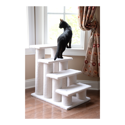 Armarkat Real Wood 4-Step Carpeted Cat Stairs with Scratchers