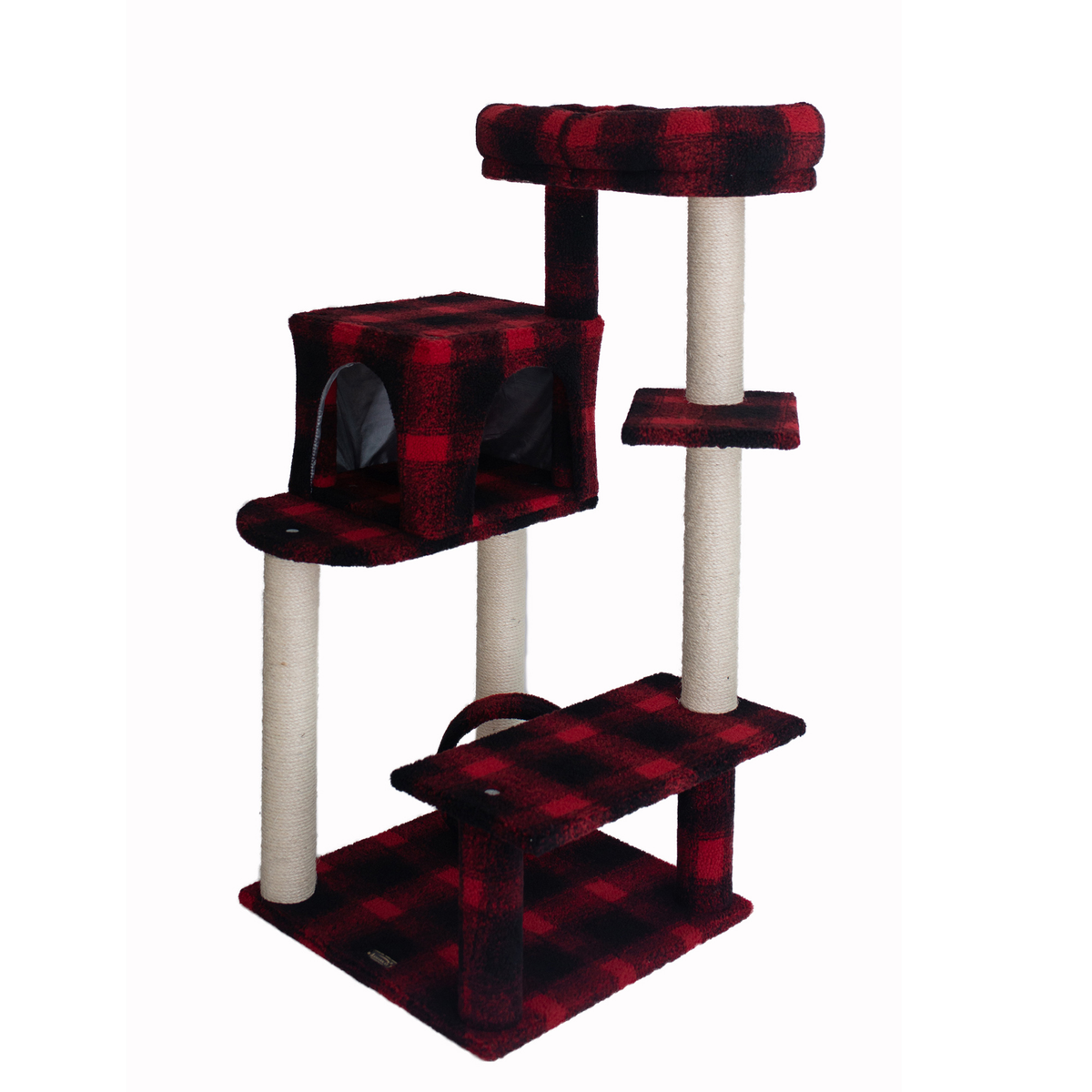 Armarkat Real Wood 50-Inch Plaid Cat Tree with Veranda