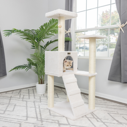 Armarkat 53-Inch Fleece Covered Real Wood Cat Tree