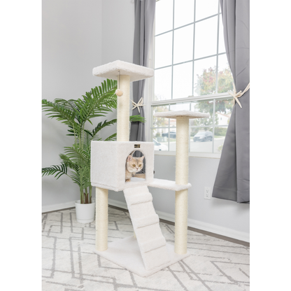 Armarkat 53-Inch Fleece Covered Real Wood Cat Tree
