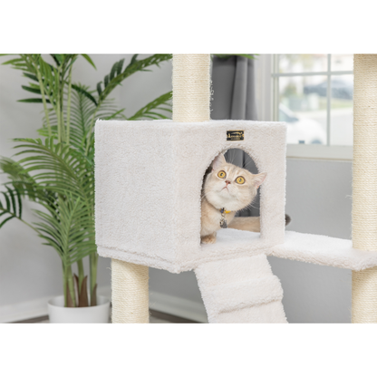 Armarkat 53-Inch Fleece Covered Real Wood Cat Tree
