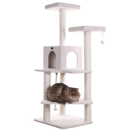 Armarkat Ivory 57-Inch Fleece Covered Cat Tree Climber