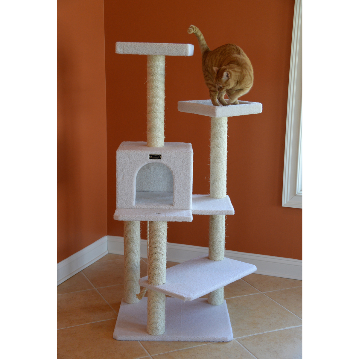 Armarkat Ivory 57-Inch Fleece Covered Cat Tree Climber