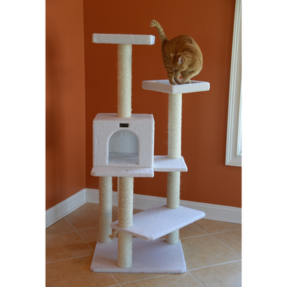 Armarkat Ivory 57-Inch Fleece Covered Cat Tree Climber