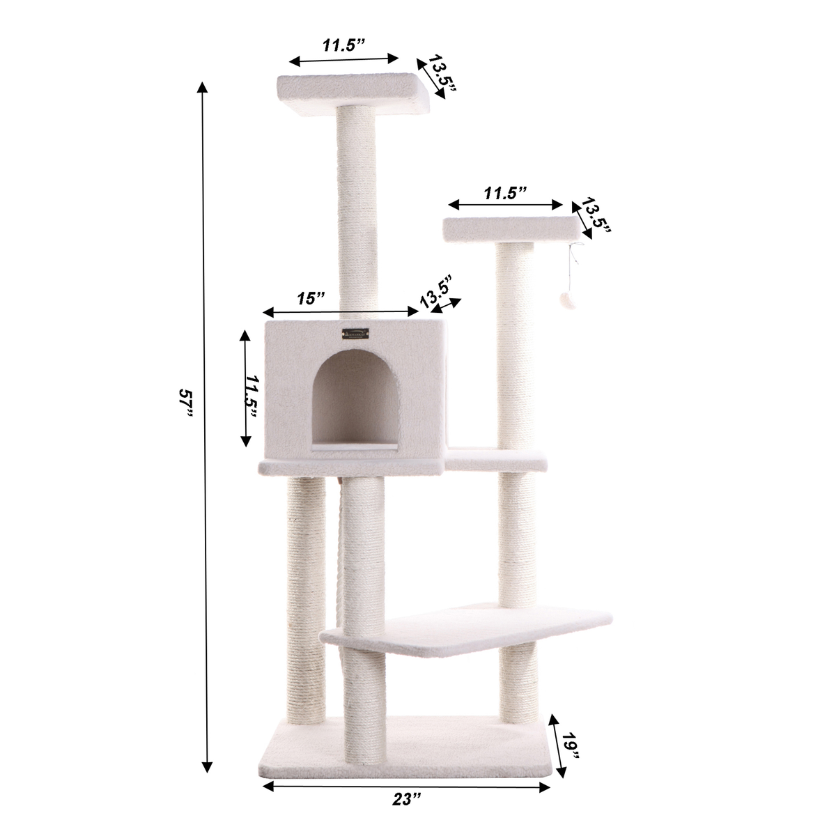Armarkat Ivory 57-Inch Fleece Covered Cat Tree Climber