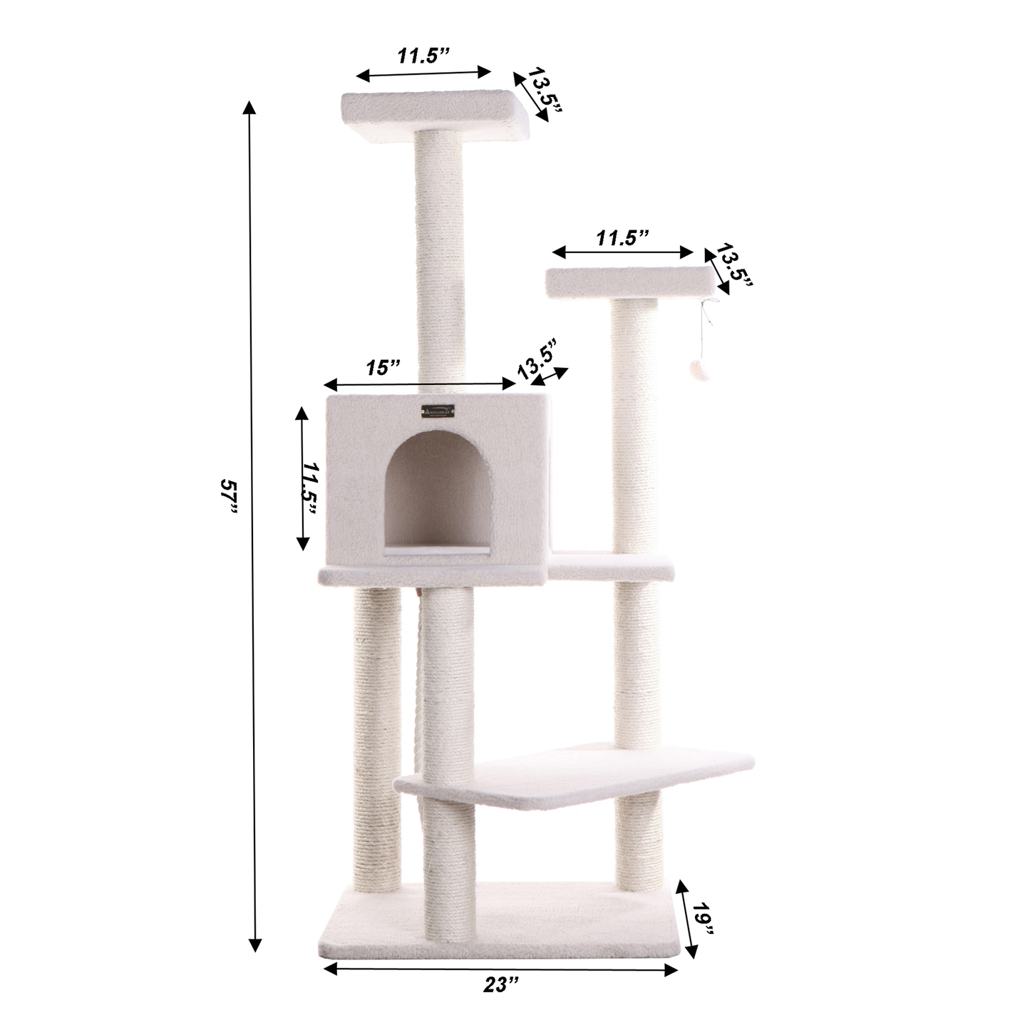 Armarkat Ivory 57-Inch Fleece Covered Cat Tree Climber