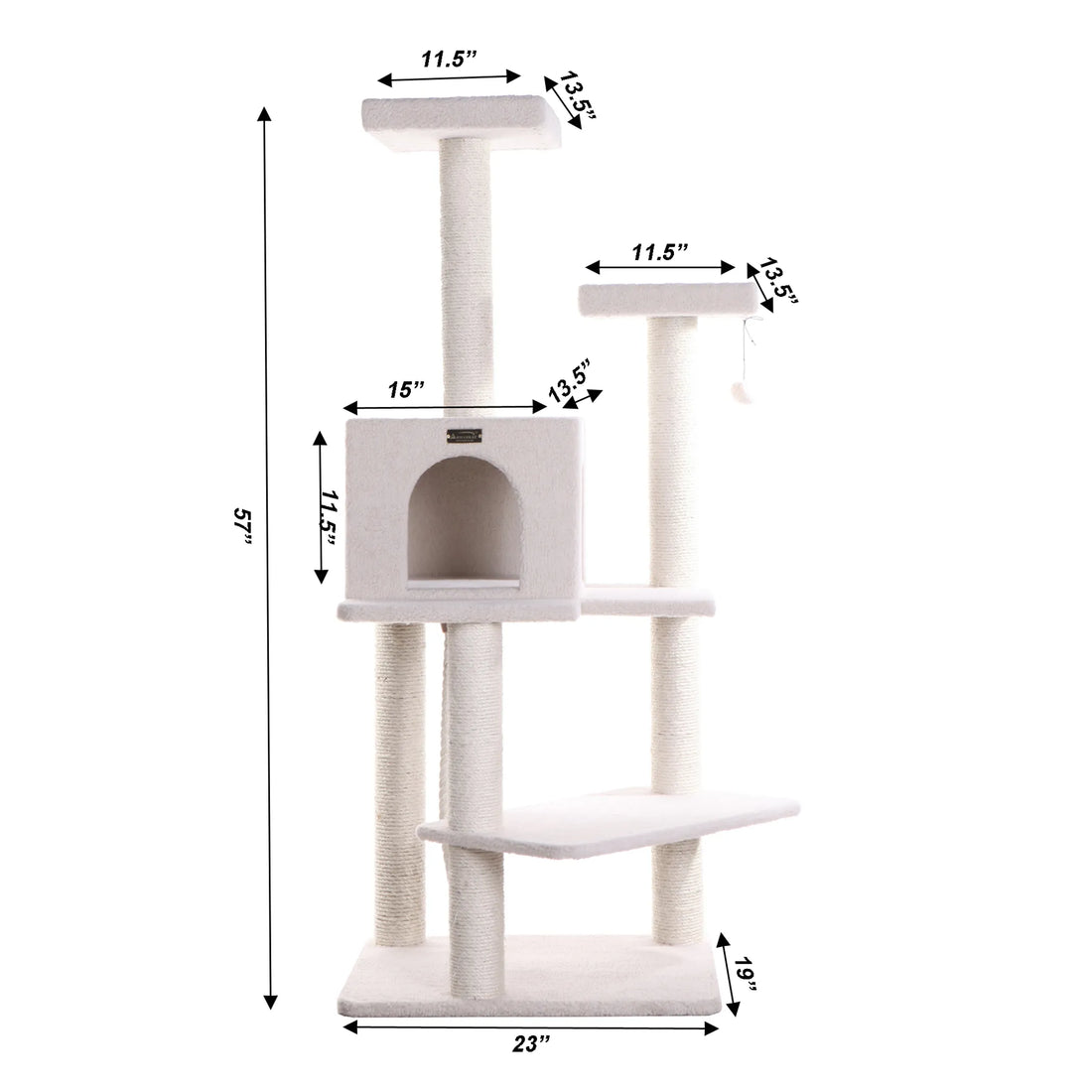 Armarkat Ivory 57" High Cat tree, Fleece Covered Cat Climber