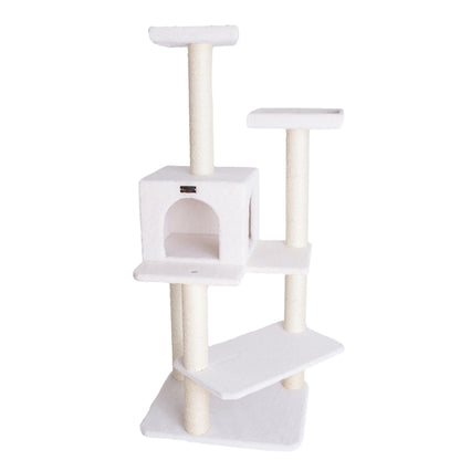 Armarkat Ivory 57" High Cat tree, Fleece Covered Cat Climber