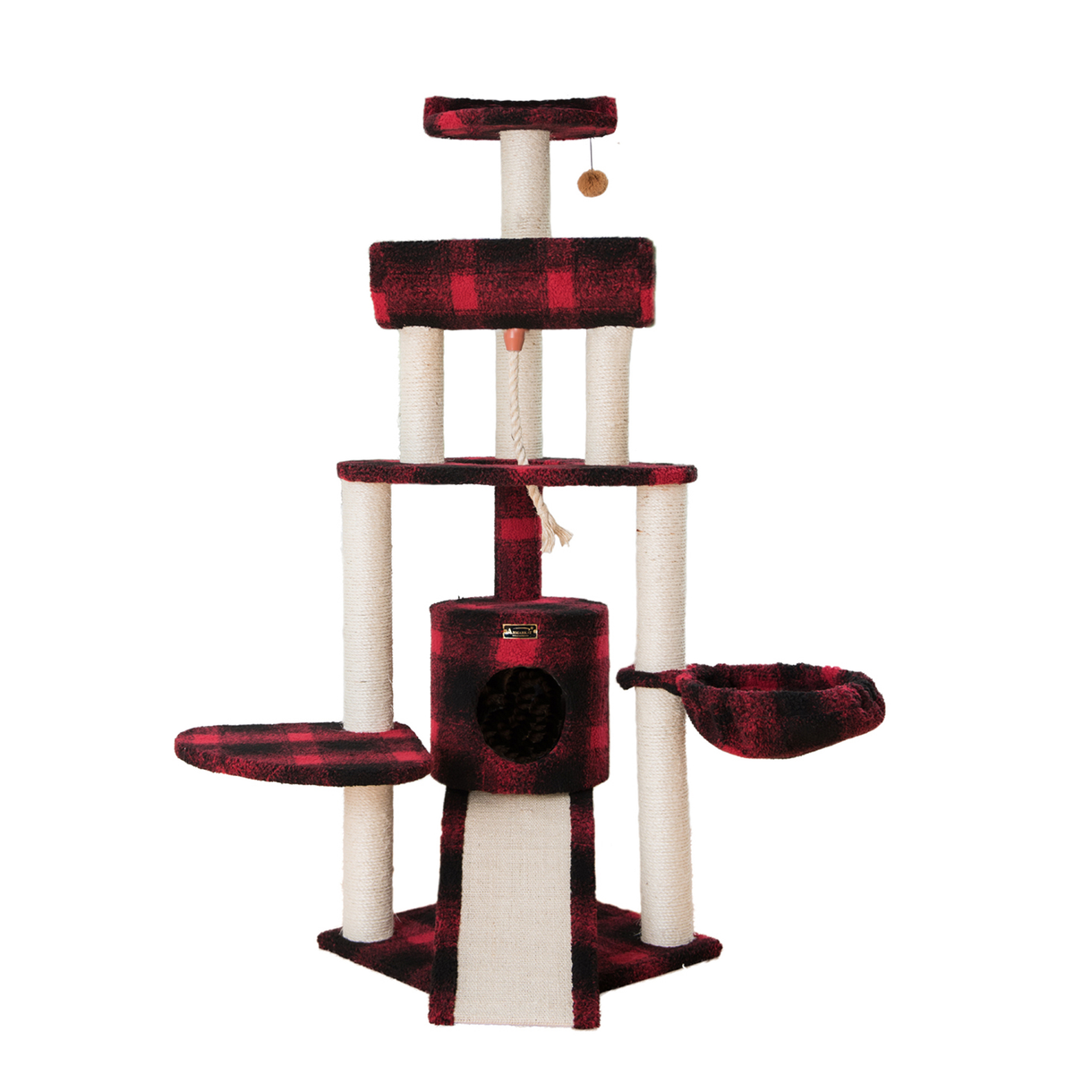 Armarkat Real Wood Spacious Thick Fur Cat Tower With Lounge
