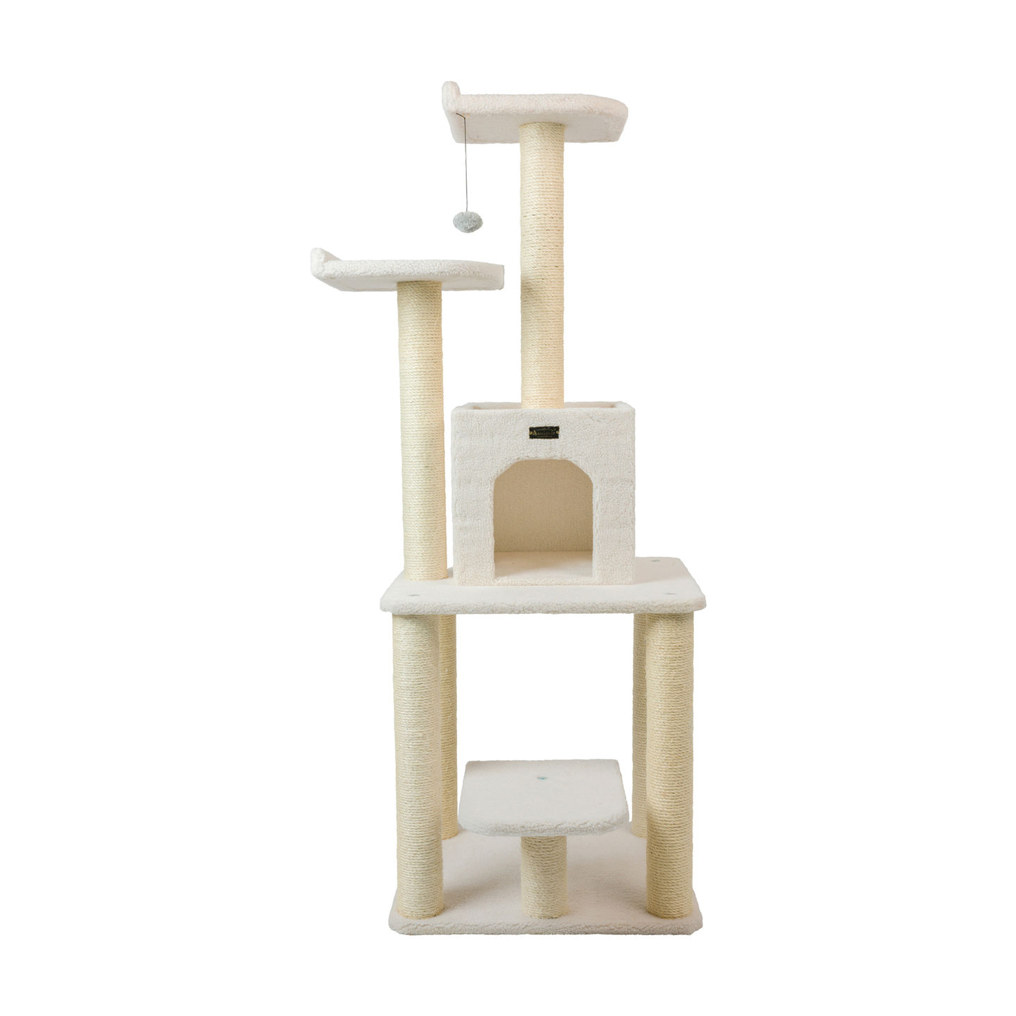 Armarkat Real Wood 62-Inch Ivory 5-Level Cat Tree Condo