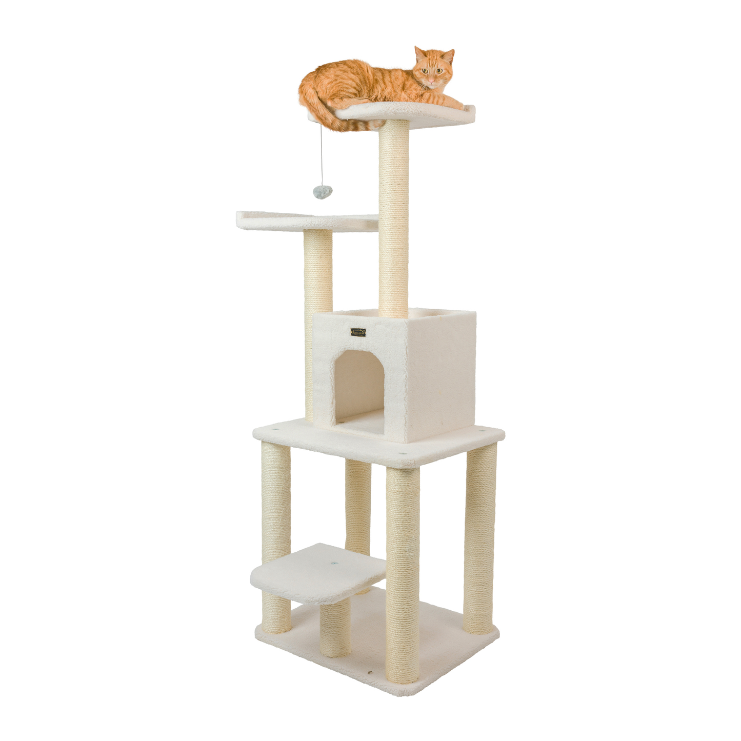 Armarkat Real Wood 62-Inch Ivory 5-Level Cat Tree Condo