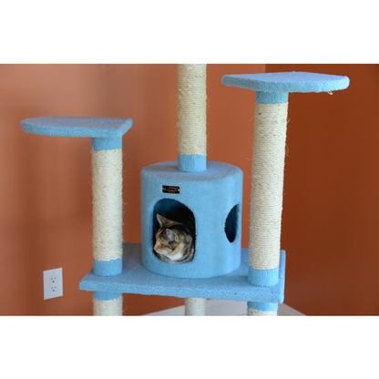 Armarkat Real Wood 65-Inch Sky Blue 5-Level Cat Tree