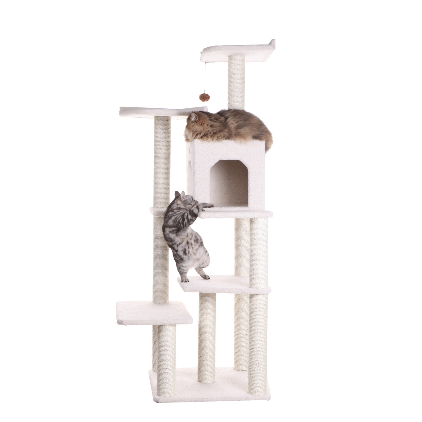 Armarkat Real Wood 68-Inch Ivory 6-Level Cat Tree Condo