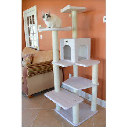 Armarkat Real Wood 68-Inch Ivory 6-Level Cat Tree Condo