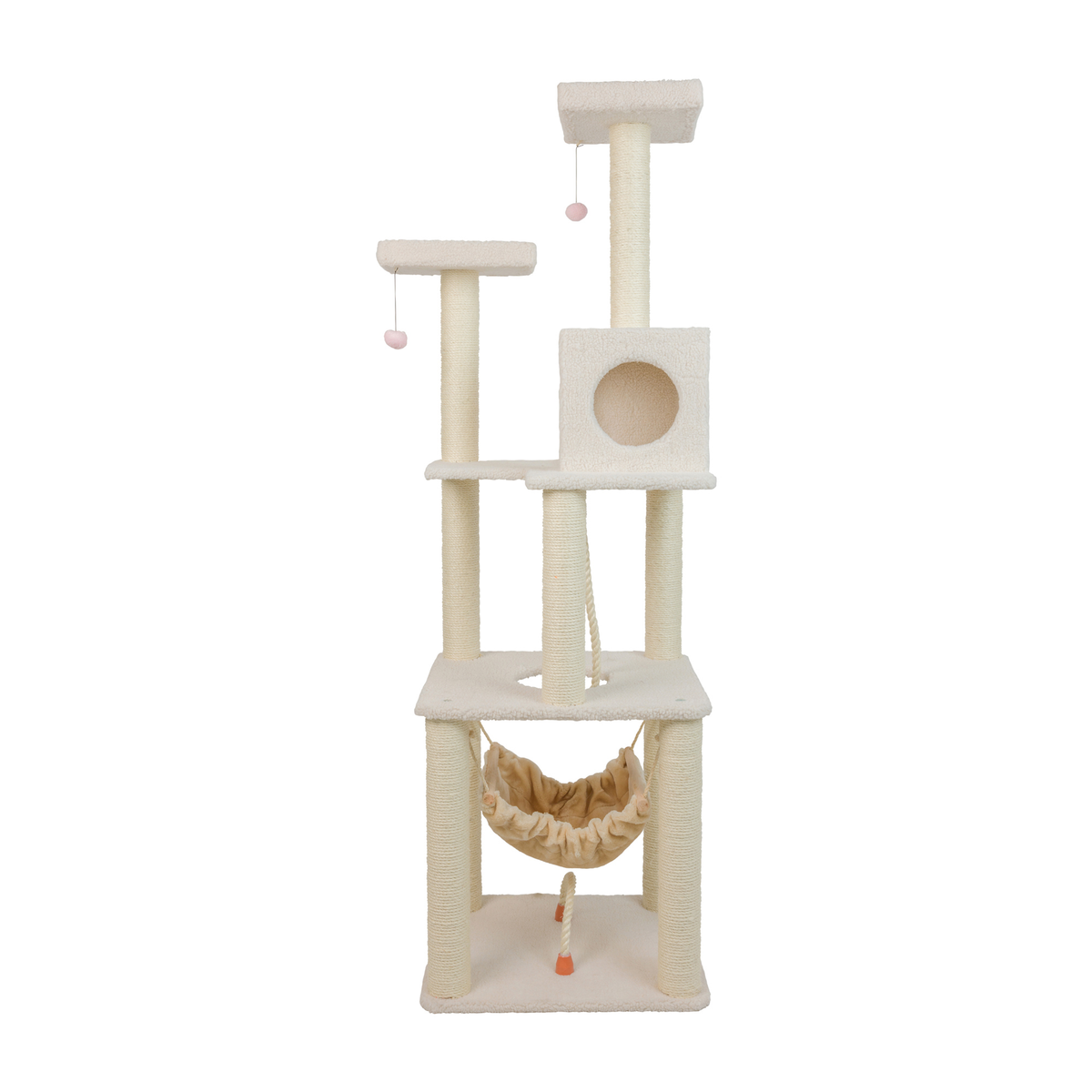 Armarkat Real Wood 73-Inch Ivory Cat Tree with Rope Swing