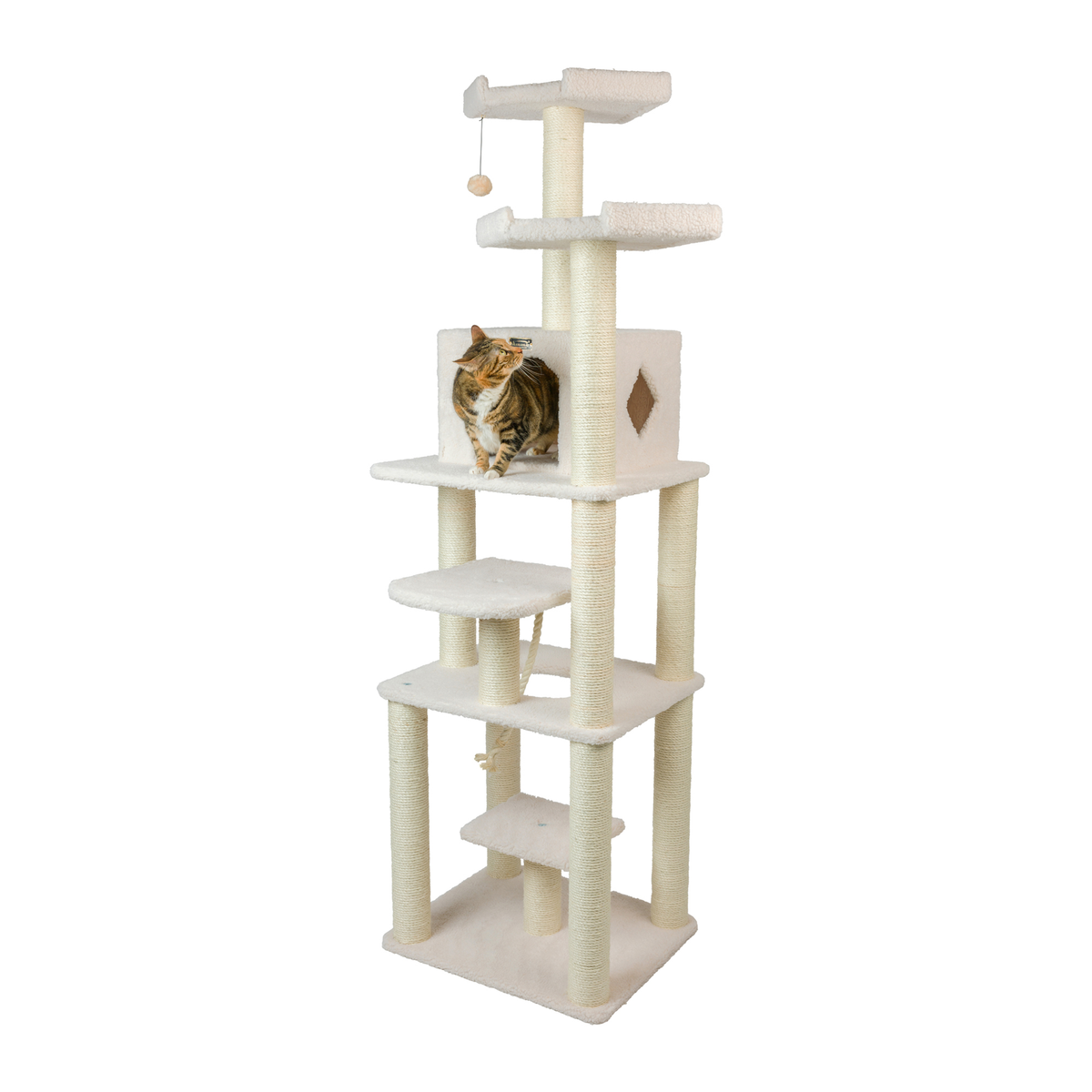 Armarkat Real Wood 78-Inch Ivory 6-Level Cat Tree
