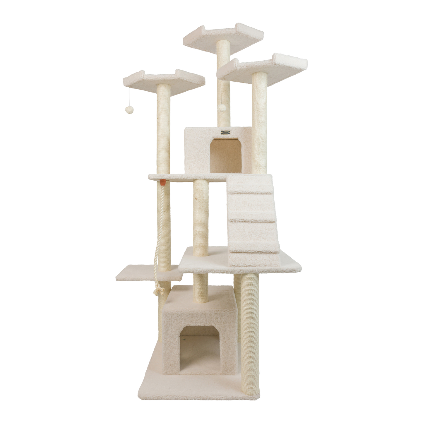 Armarkat Real Wood 82-Inch Ivory Cat Tree with Ramp