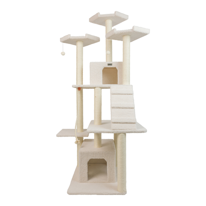 Armarkat Real Wood 82-Inch Ivory Cat Tree with Ramp