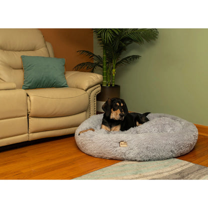 Armarkat Extra Large, Fluffy Gray Round Cat Bed - C71NHS