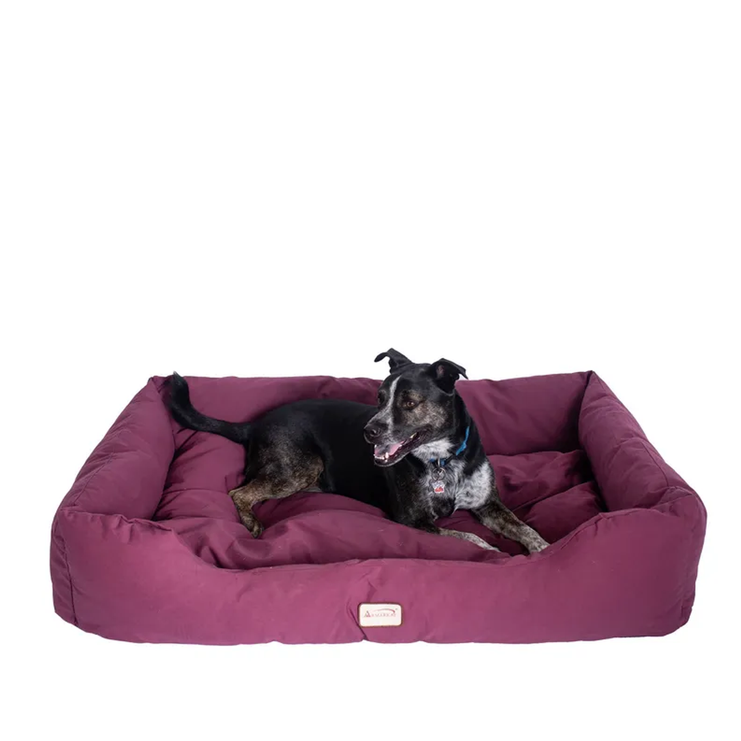 Armarkat Bolstered Dog Bed, Burgundy