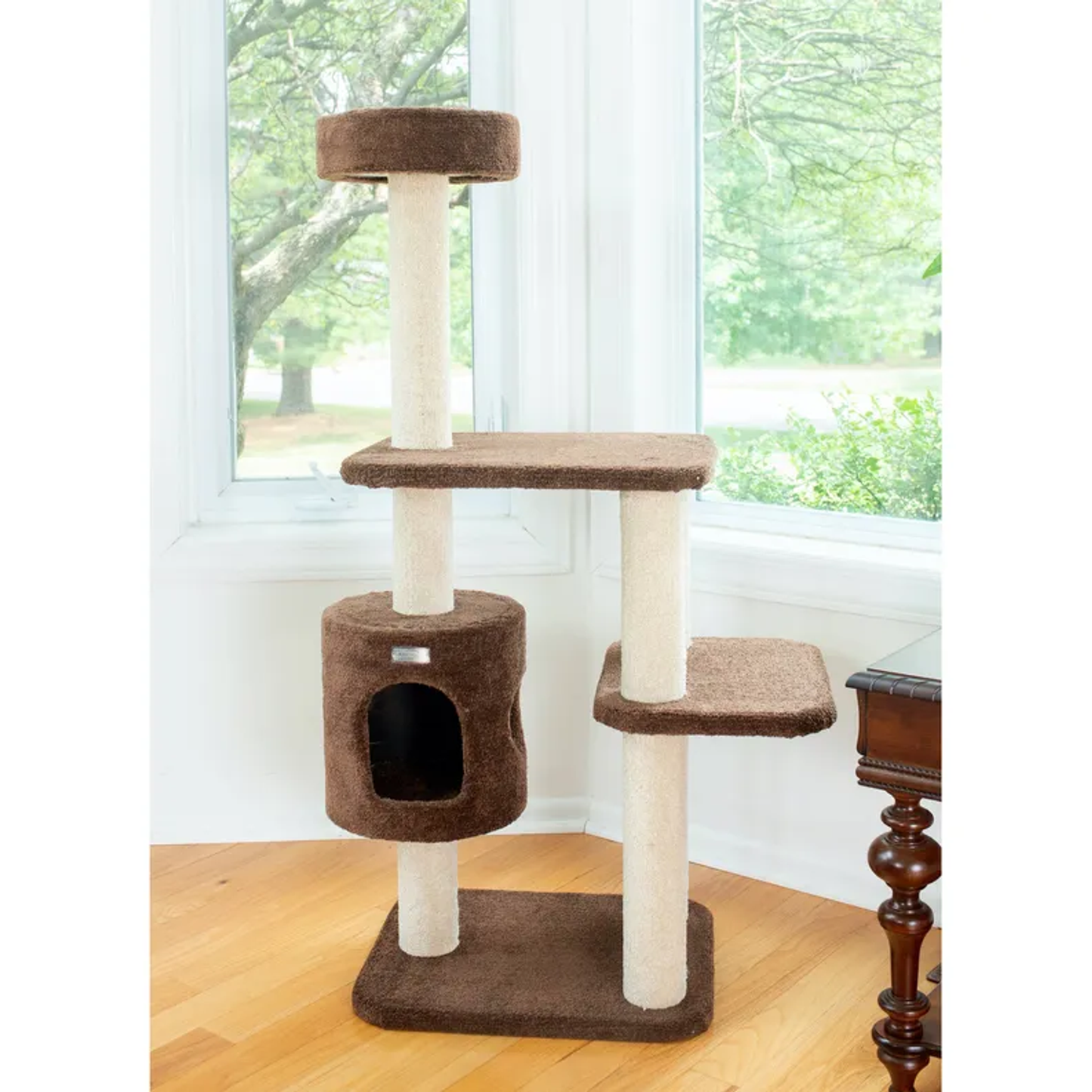 AeroMark 54-inch 3-level carpeted cat tree condo