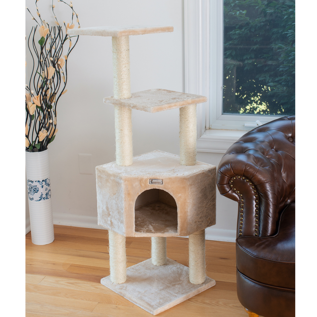 GleePet 48-inch beige cat tree