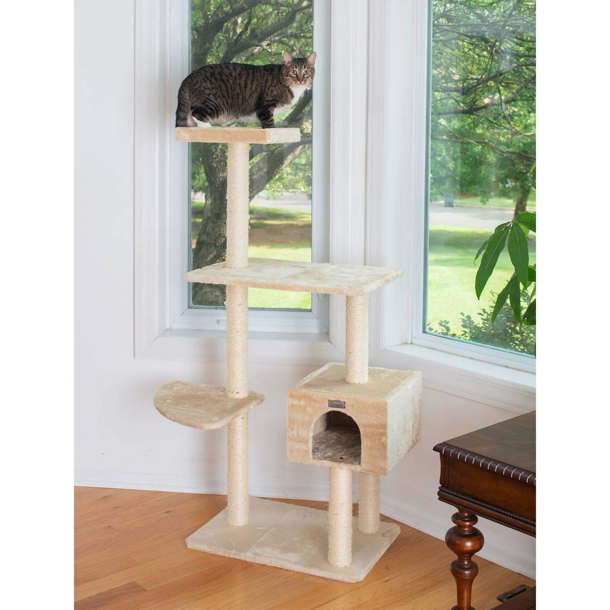 GleePet 57-inch beige cat tree