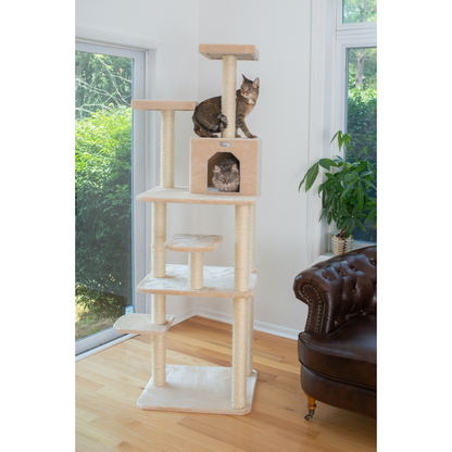 GleePet 74-inch beige cat tree
