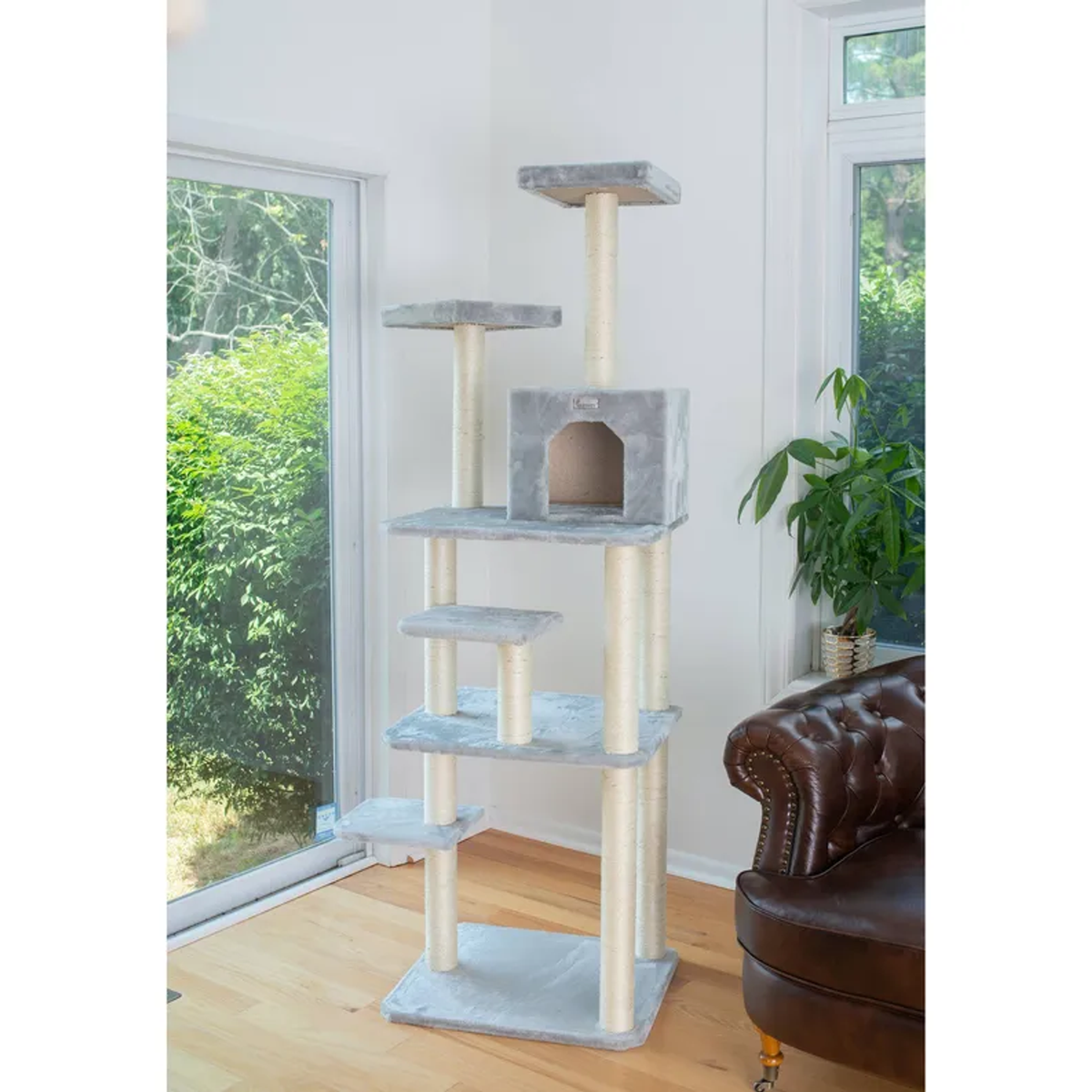 GleePet 74-inch gray cat tree