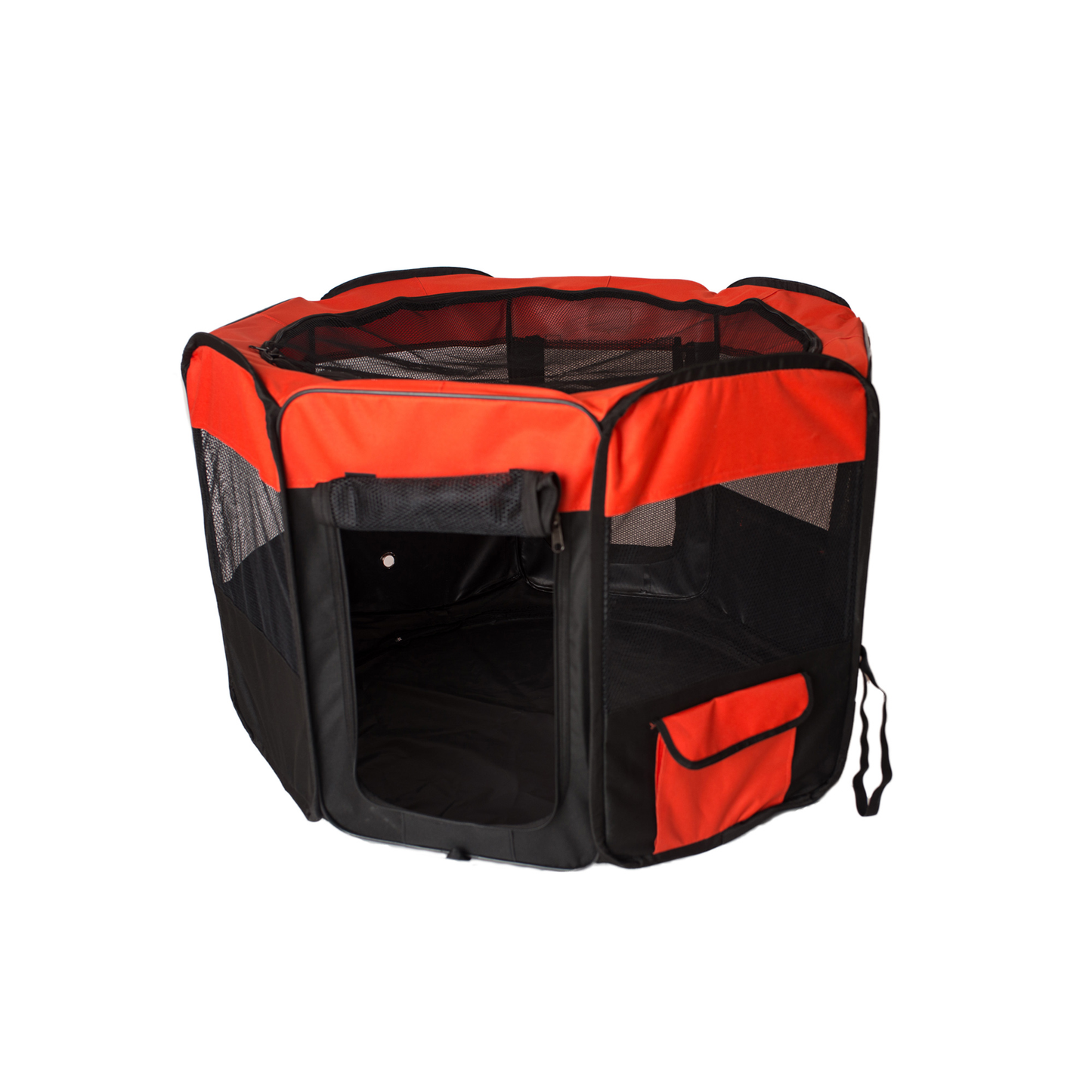 Armarkat Portable Pet Playpen, Black and Red, Medium