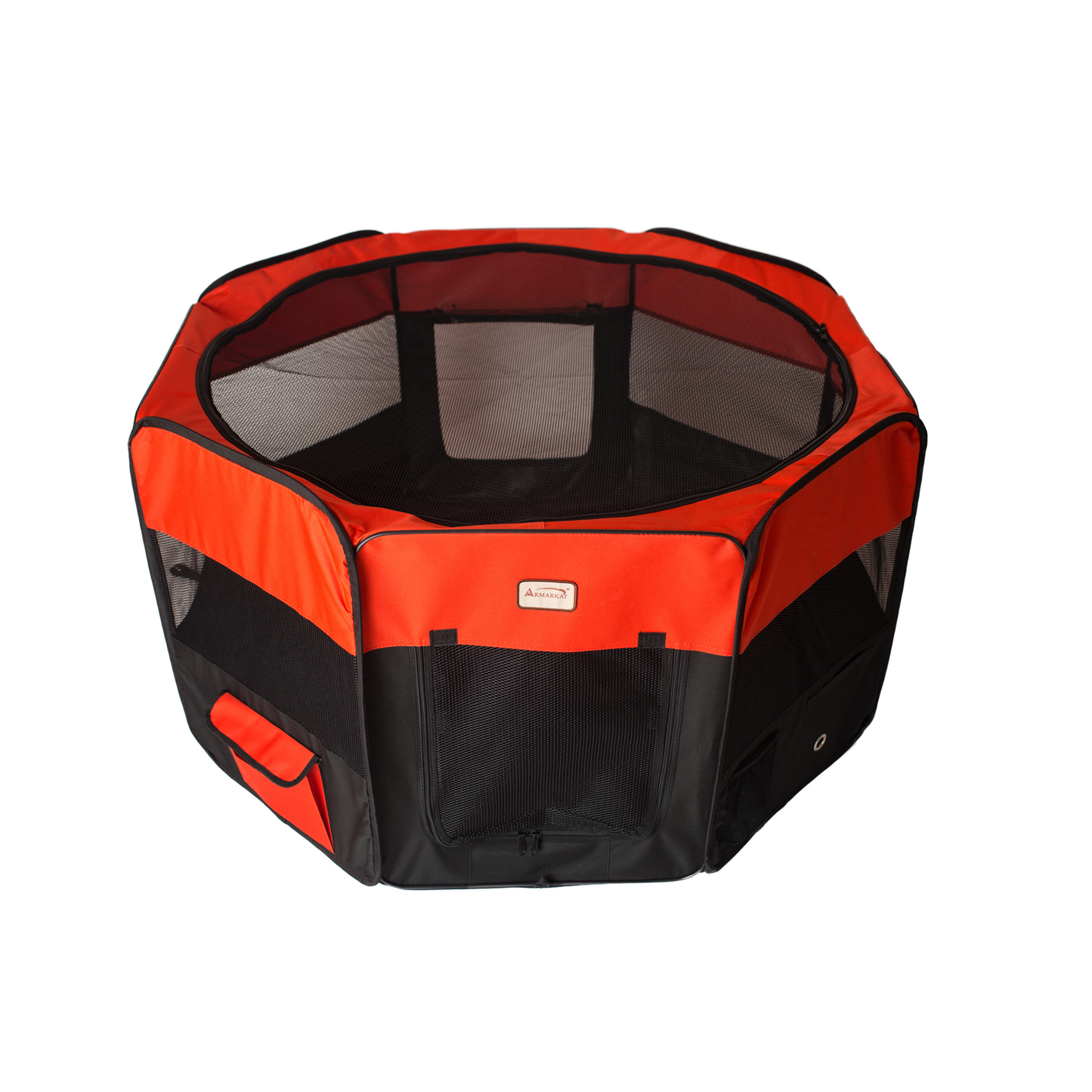 Armarkat Portable Pet Playpen, Black and Red, X-Large