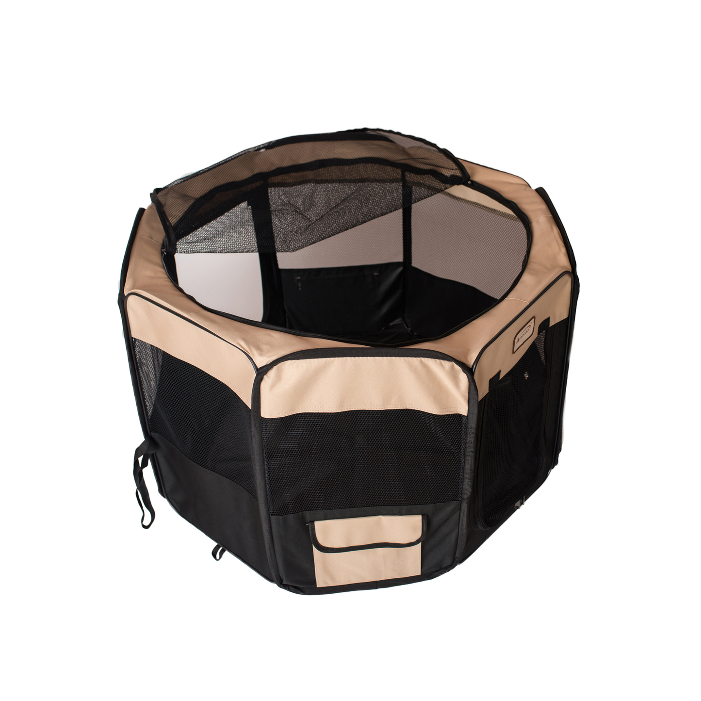 Armarkat Portable Pet Playpen, Black and Beige, Medium