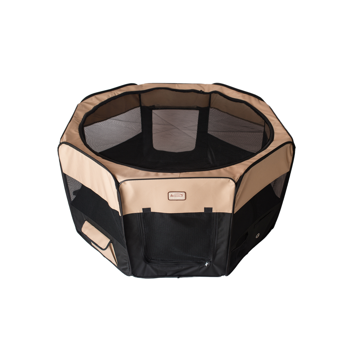 Armarkat Portable Pet Playpen, Black and Beige, X-Large