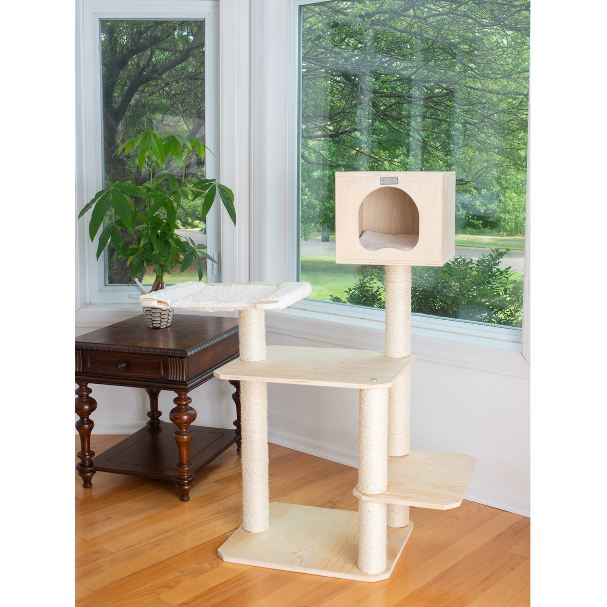 Armarkat Premium Scots Pine 50-Inch Solid Wood Cat Tree