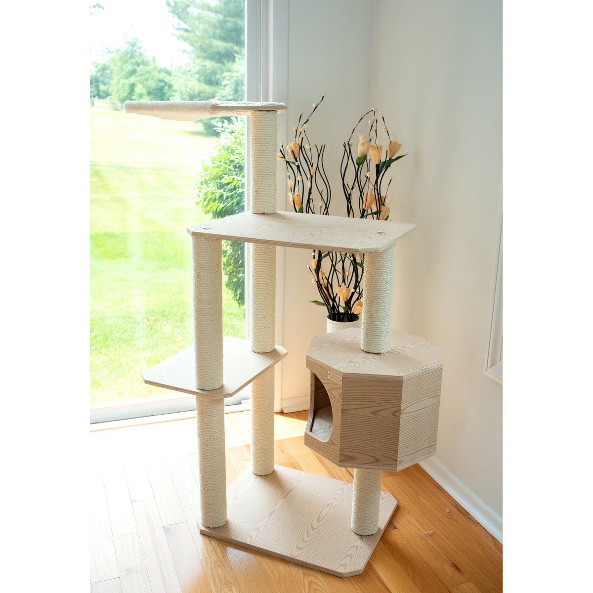 Armarkat Premium Scots Pine 54-Inch Cat Tree, Three Levels