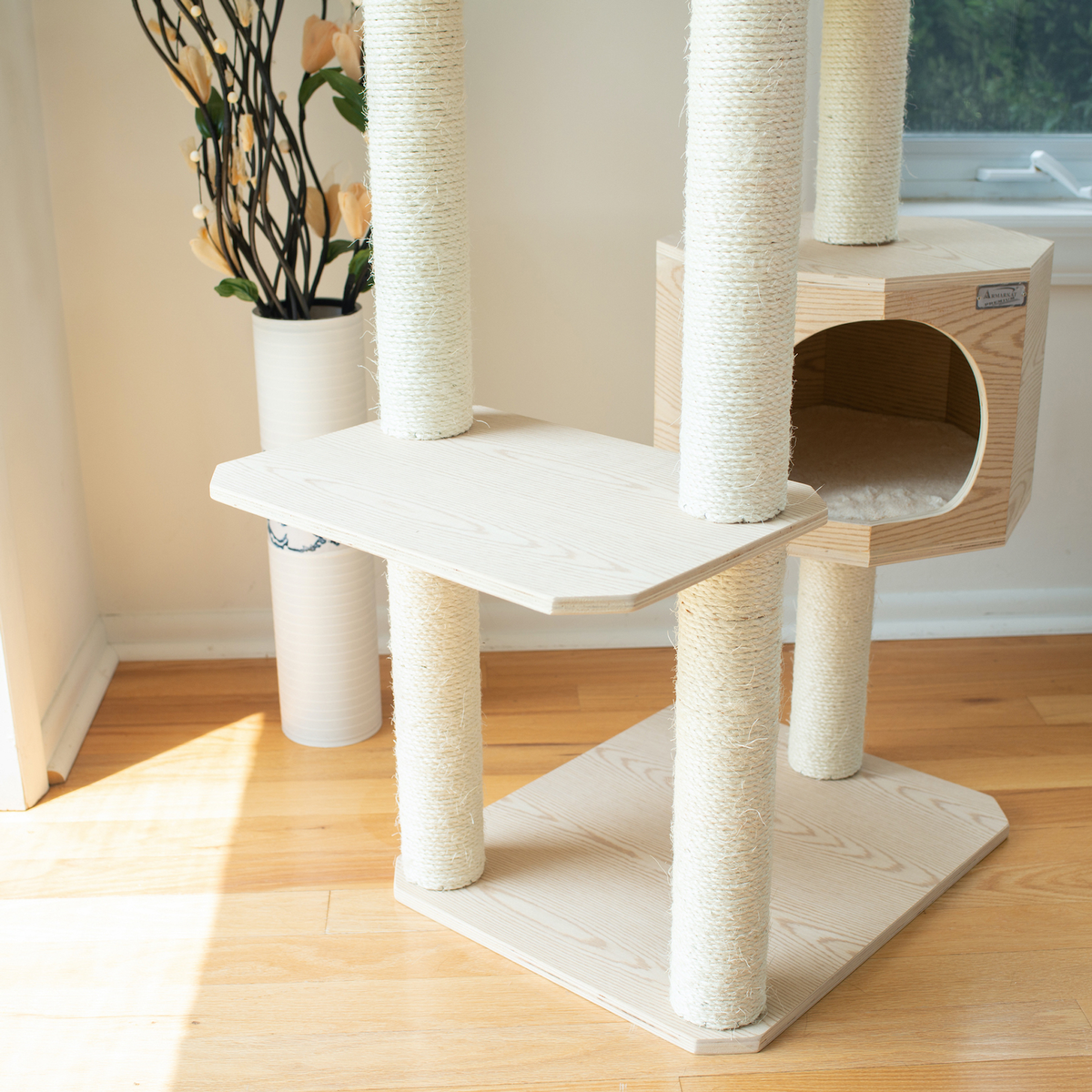Armarkat Premium Scots Pine 54-Inch Cat Tree, Three Levels