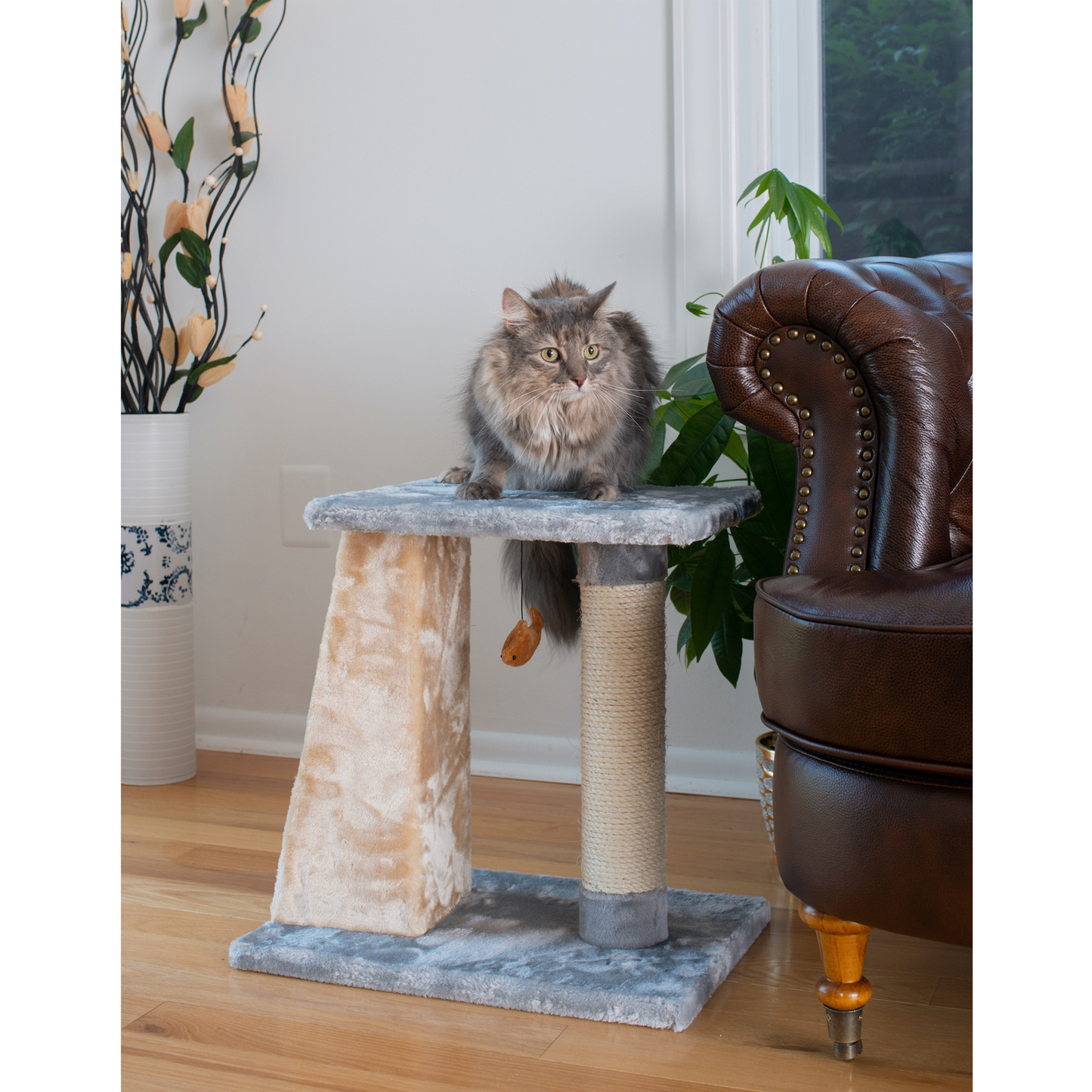 Armarkat 2-Level Real Wood Platform Cat Scratcher Post