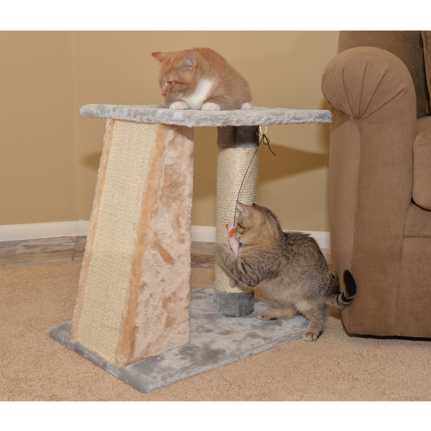 Armarkat 2-Level Real Wood Platform Cat Scratcher Post