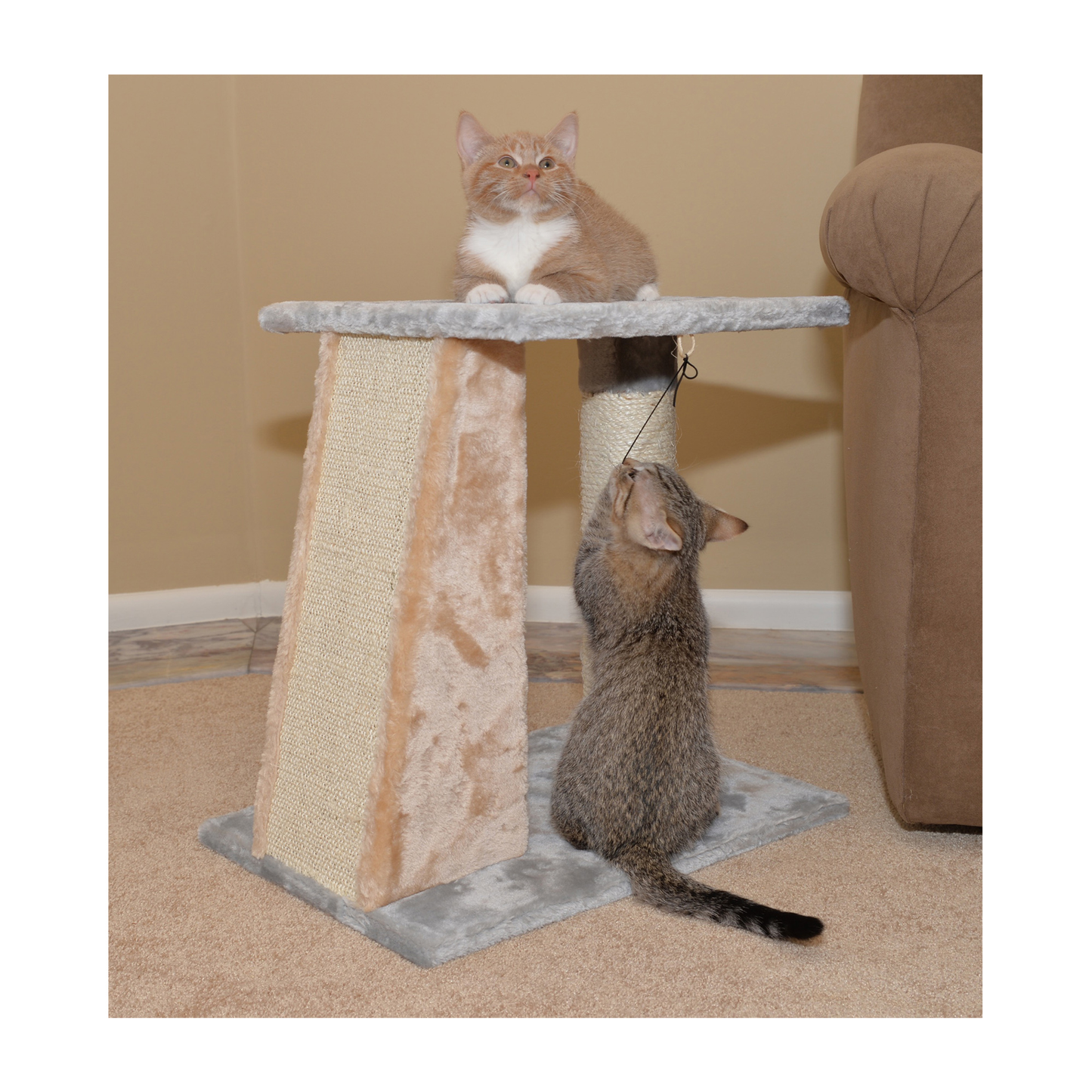 Armarkat 2-Level Real Wood Platform Cat Scratcher Post