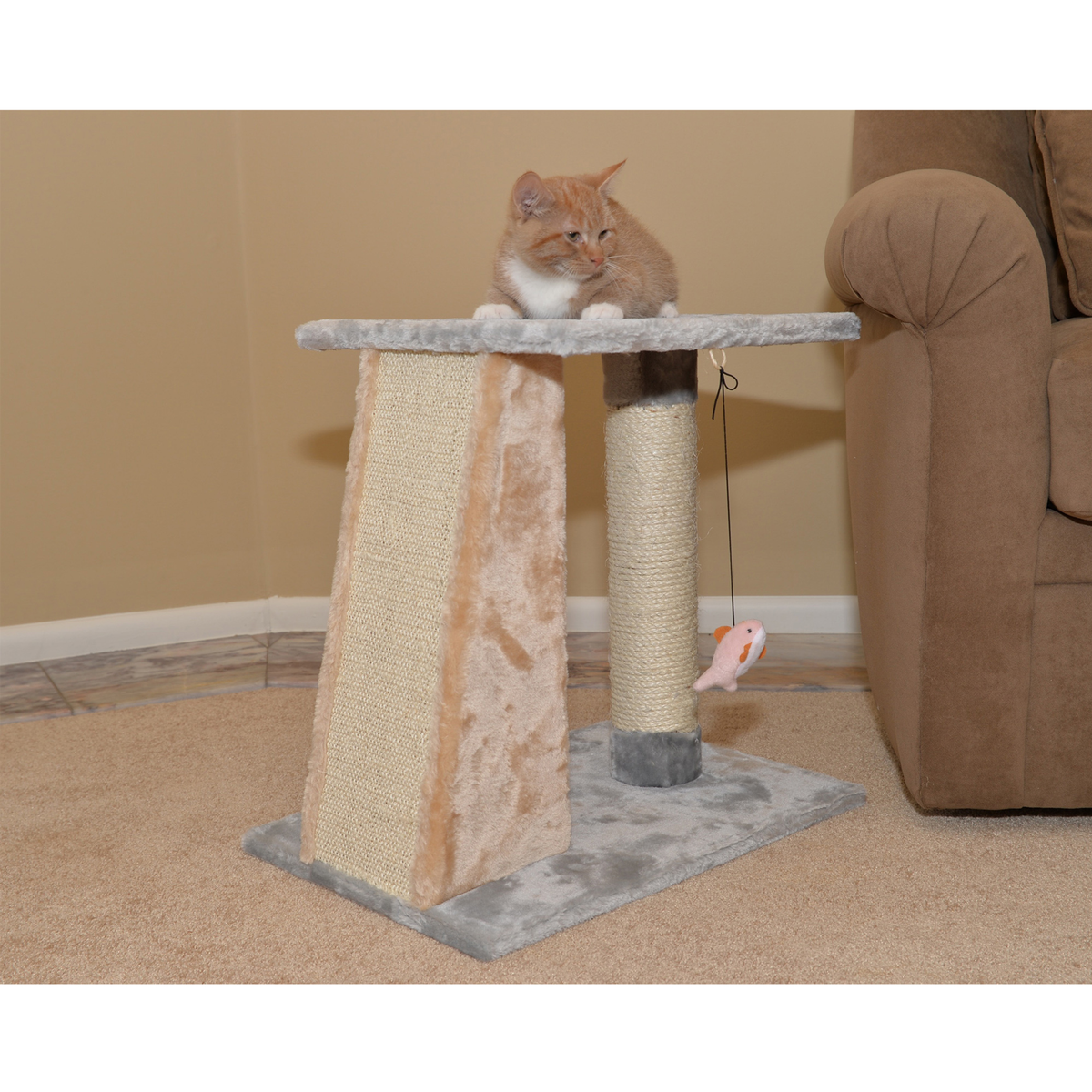 Armarkat 2-Level Real Wood Platform Cat Scratcher Post