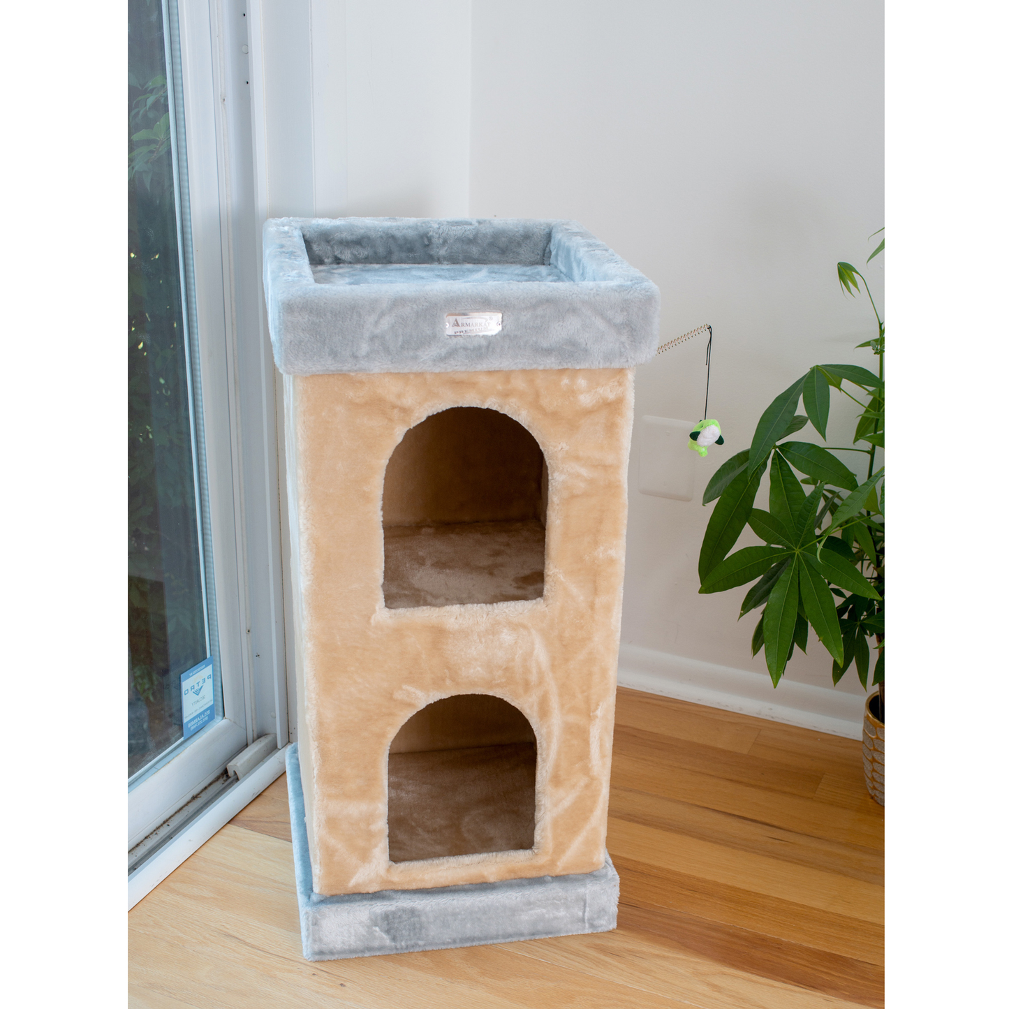 Armarkat Real Wood Double Condo Cat House With Carpet