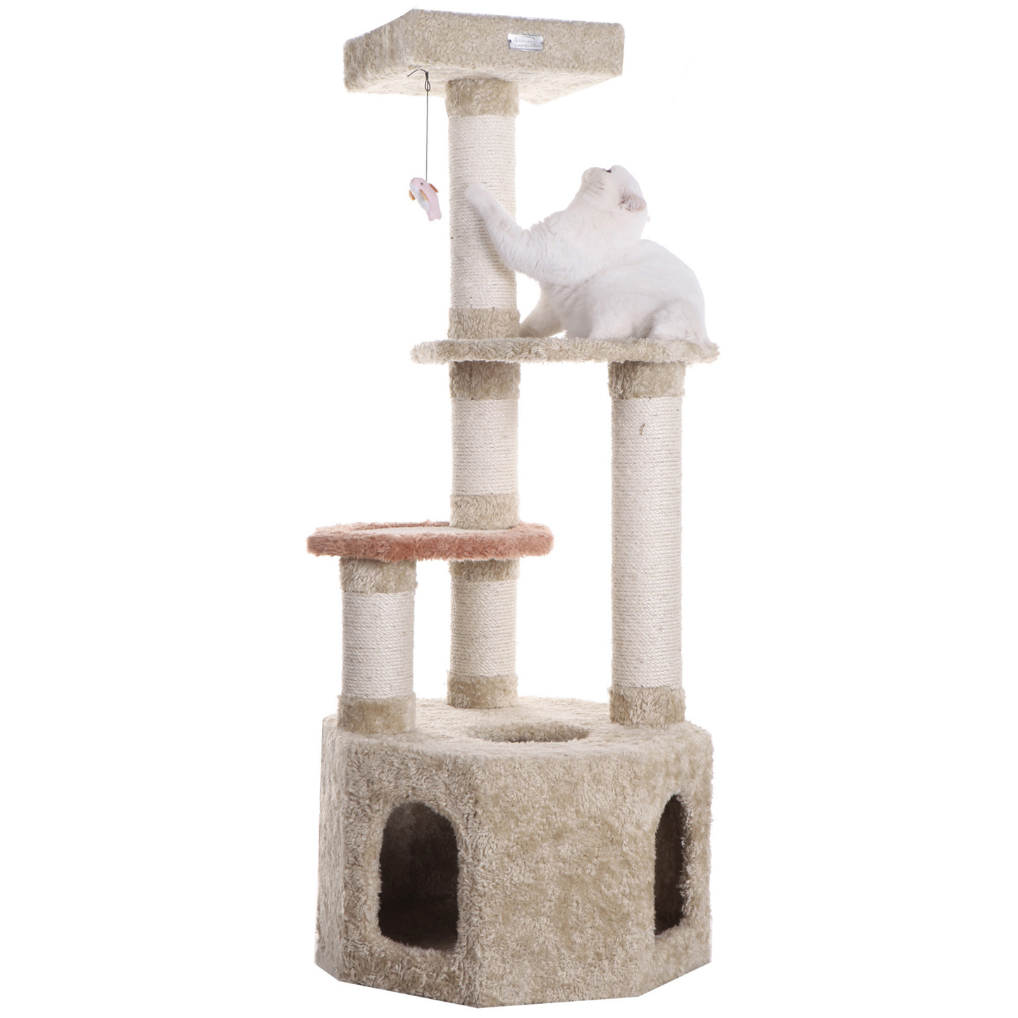 Armarkat khaki carpet cat condo