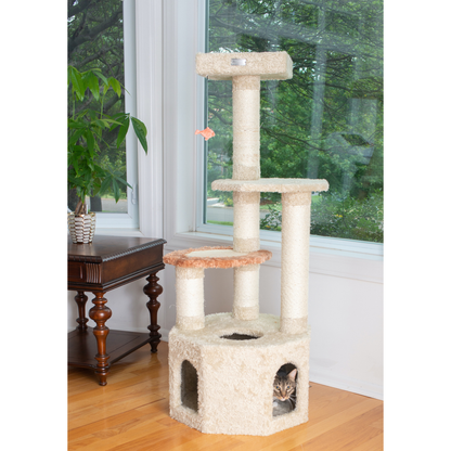 Armarkat khaki carpet cat condo