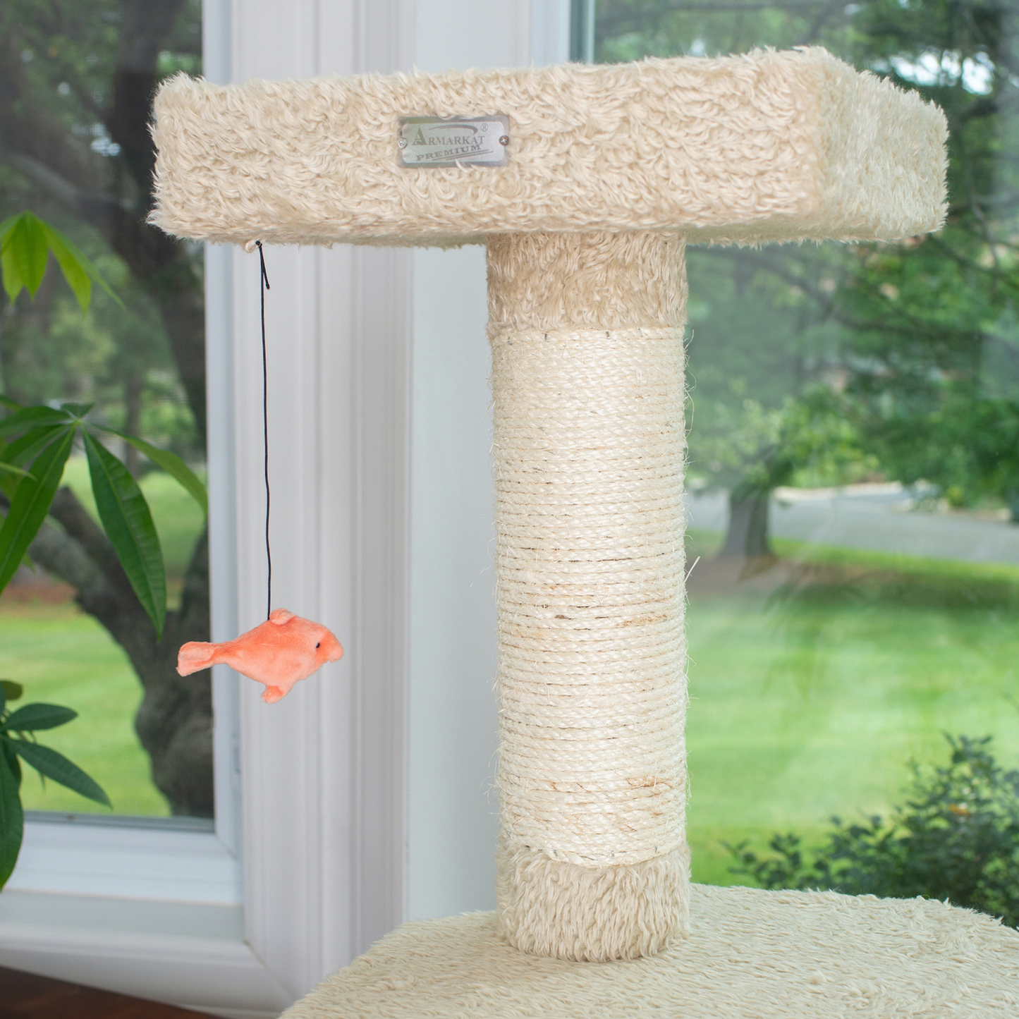 Armarkat khaki carpet cat condo