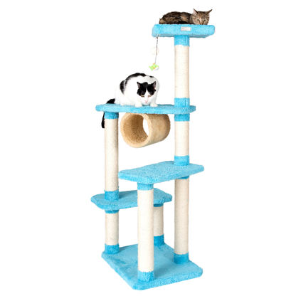 Armarkat Real Wood Cat Climber Jungle Tree, Sky Blue