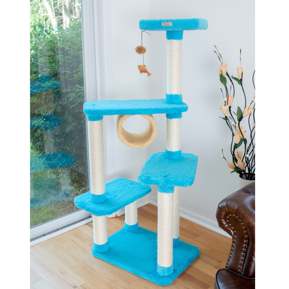 Armarkat Real Wood Cat Climber Jungle Tree, Sky Blue