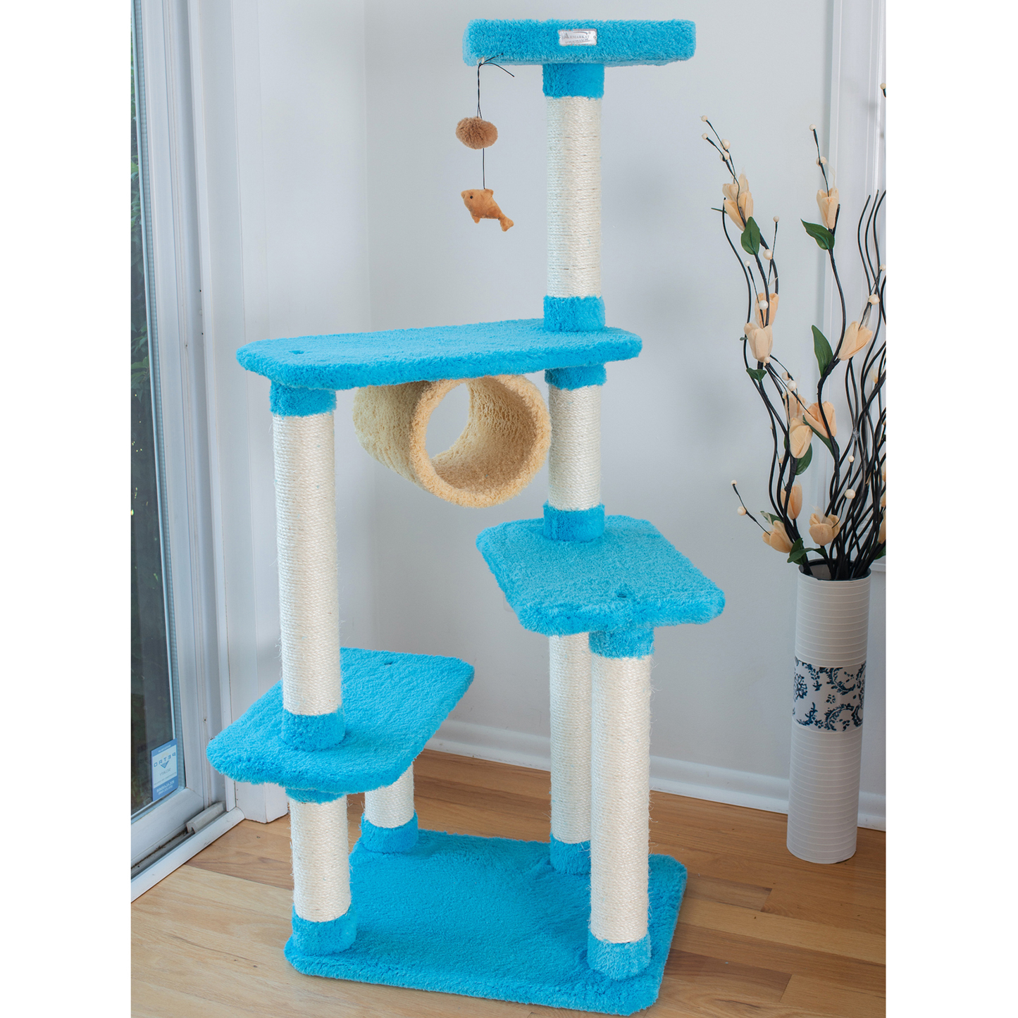 Armarkat Real Wood Cat Climber Jungle Tree, Sky Blue