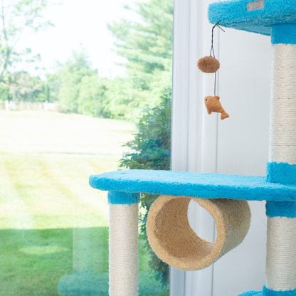 Armarkat Real Wood Cat Climber Jungle Tree, Sky Blue