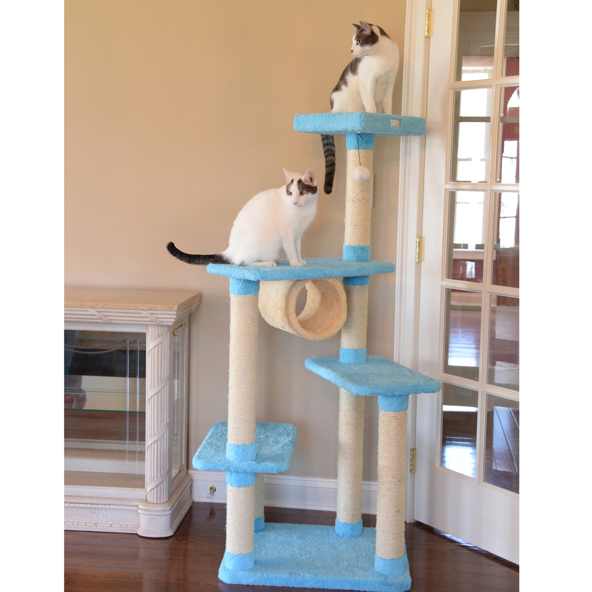 Armarkat Real Wood Cat Climber Jungle Tree, Sky Blue