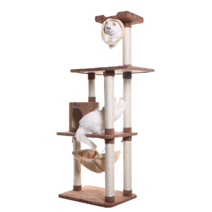 Armarkat Real Wood 70-Inch Tan Cat Tree with Rope Swing